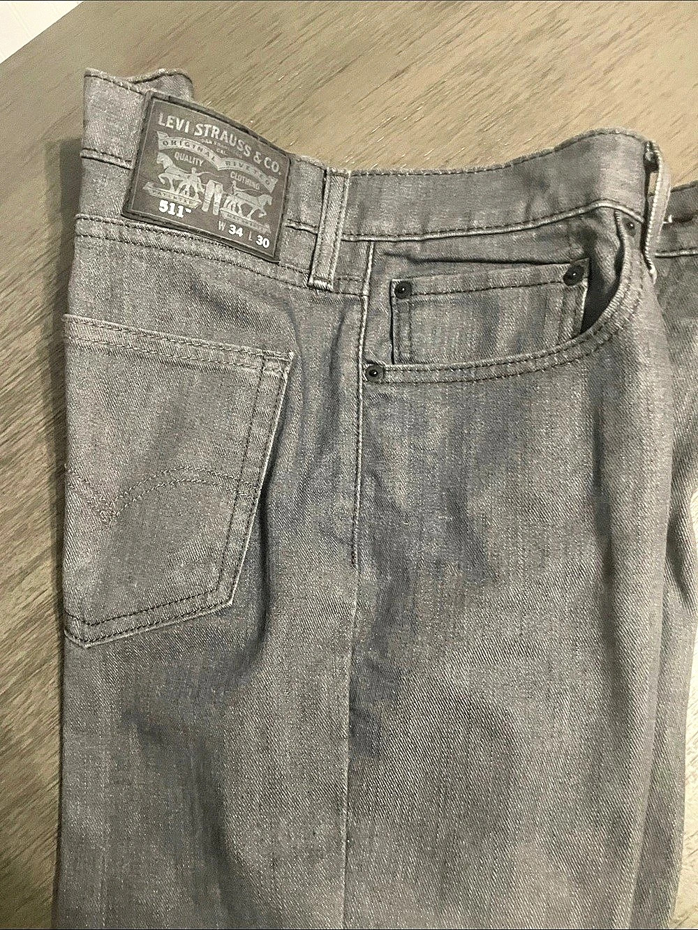 Levi's 511 Straight Leg Jeans Gray Waist 34 - Picture 5 of 7